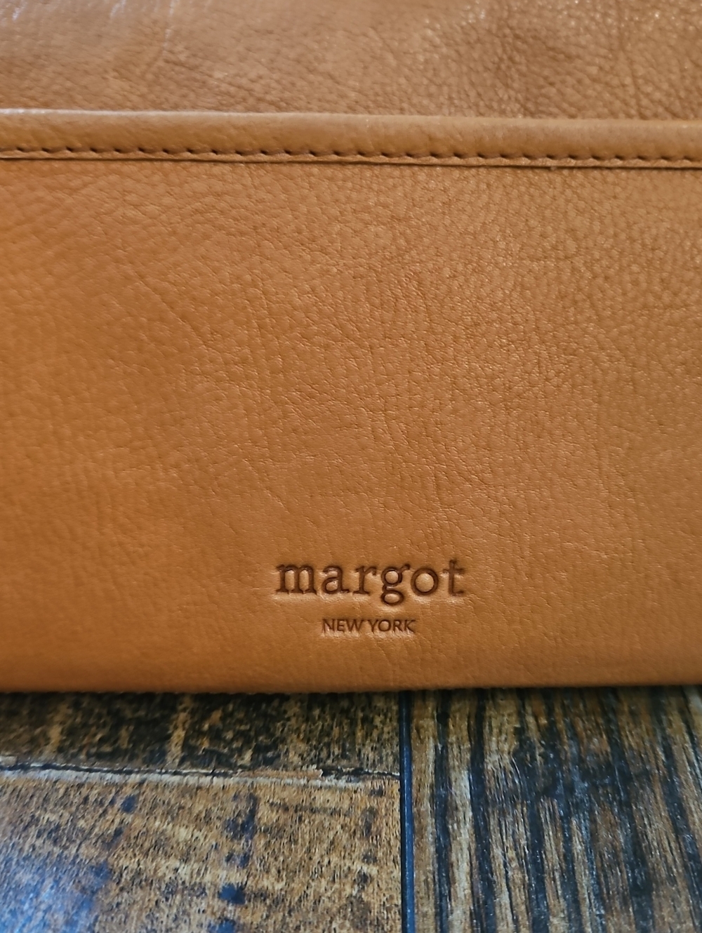 margot tan leather zip-around wristlet wallet - Picture 2 of 4